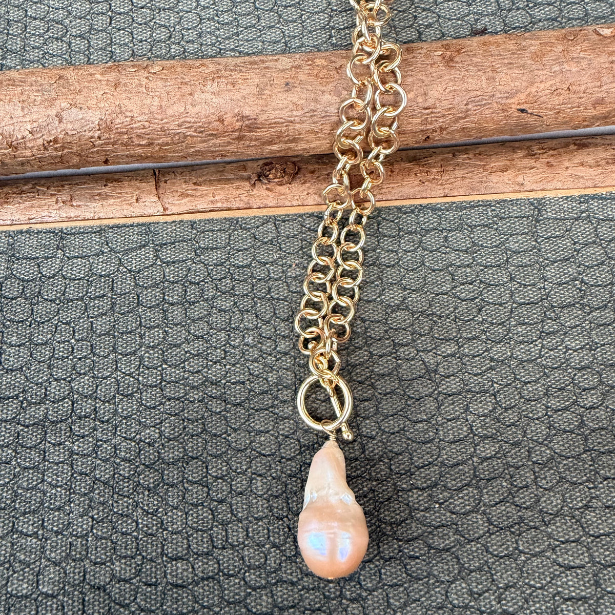 Sale - Baroque Gold Pearl Necklace (20”)