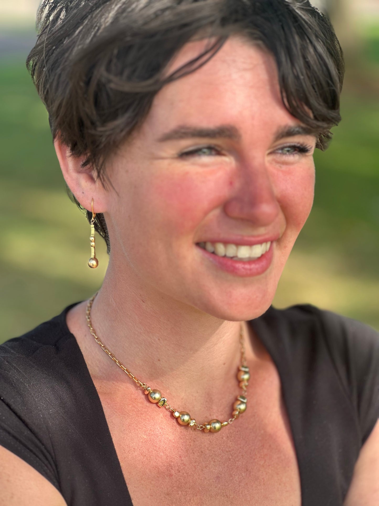 Gold Filled Hematite Earrings