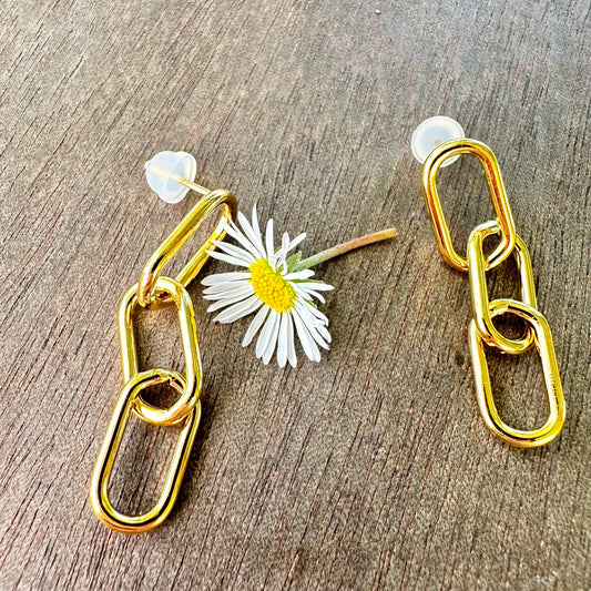 Gold Paperclip Earrings Vermeil