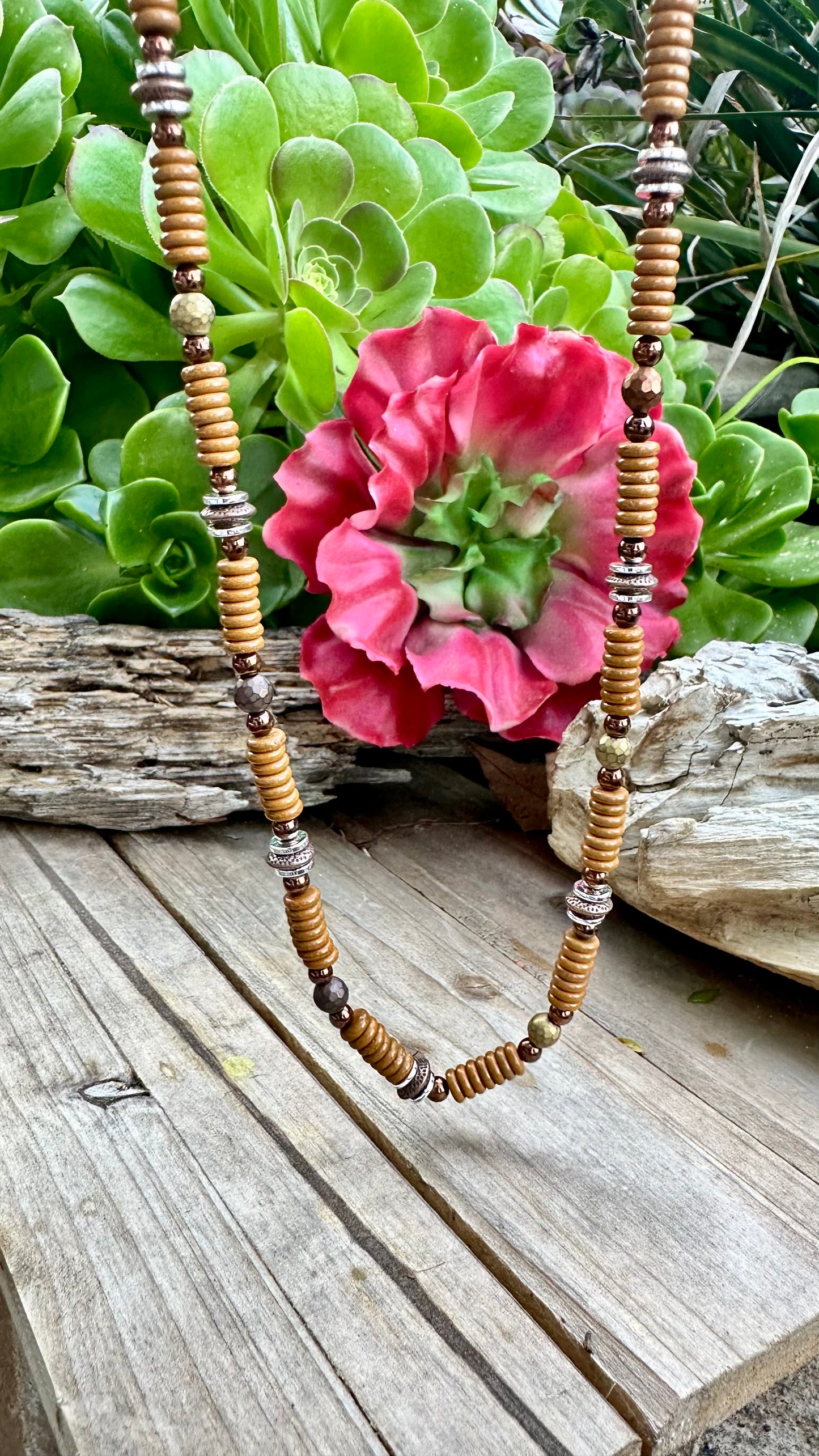 N0752 Jasper Copper Necklace (18”-20”)