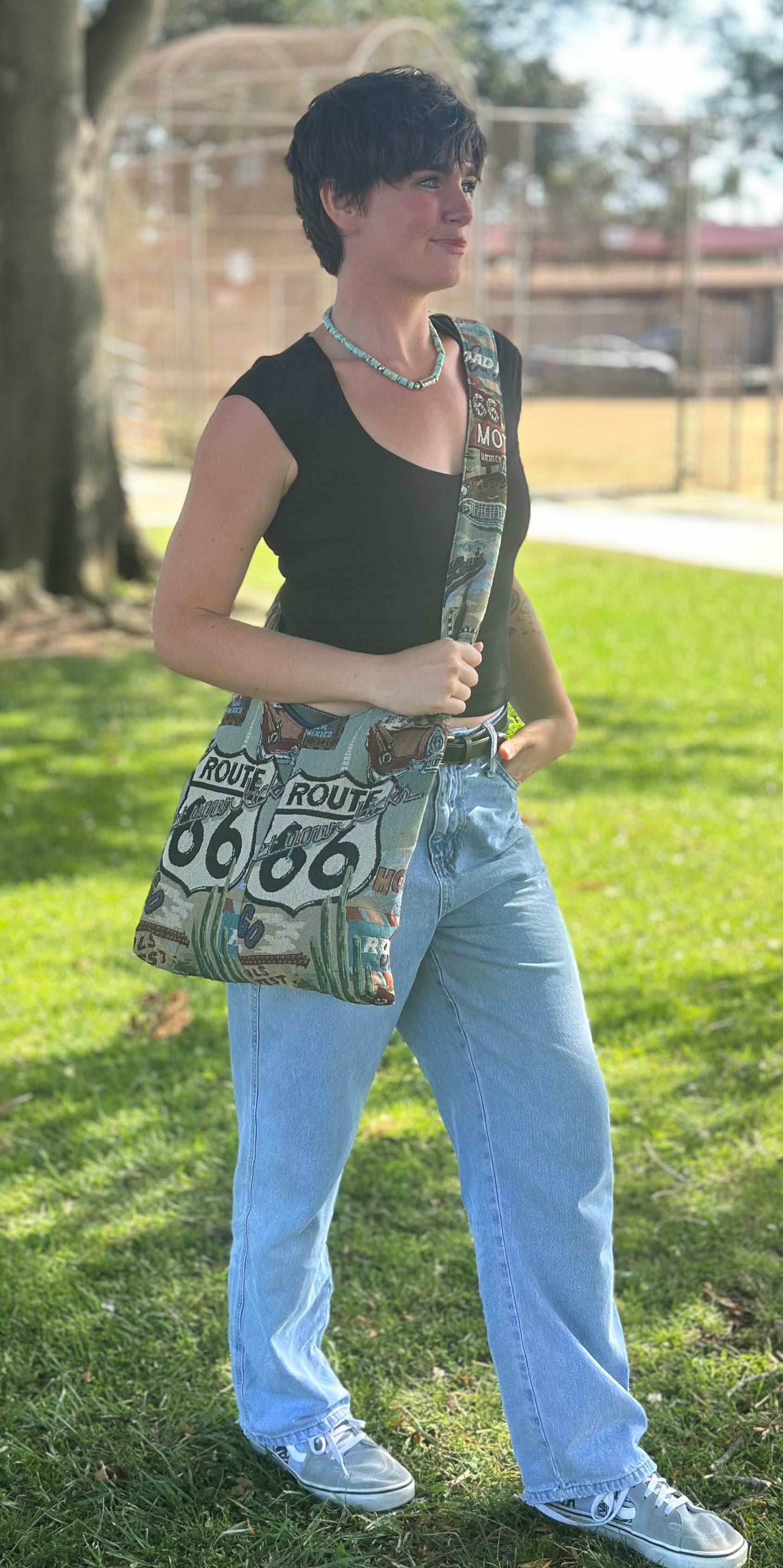 Handmade Fully Lined Denim Market Bag