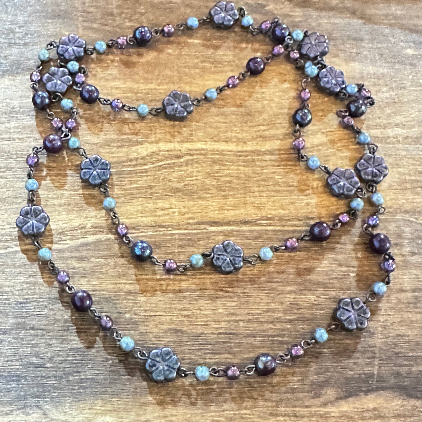 30” Boho Purple Sun Necklace