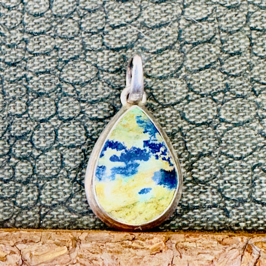 Sale - 1.2" Lazurite Sterling Silver Pendant Necklace (18")