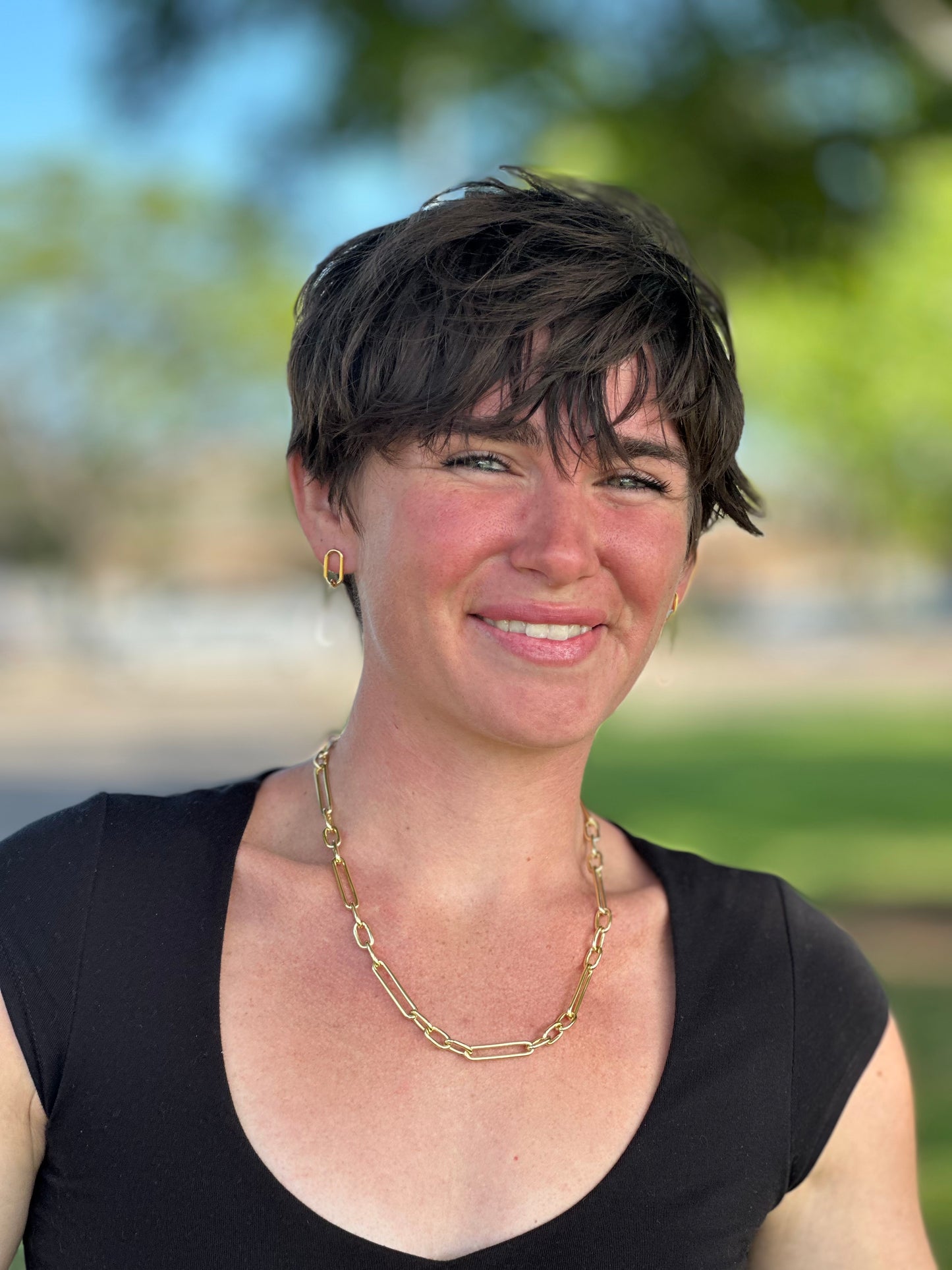 Adjustable Double Gold Linked Necklace (18”)