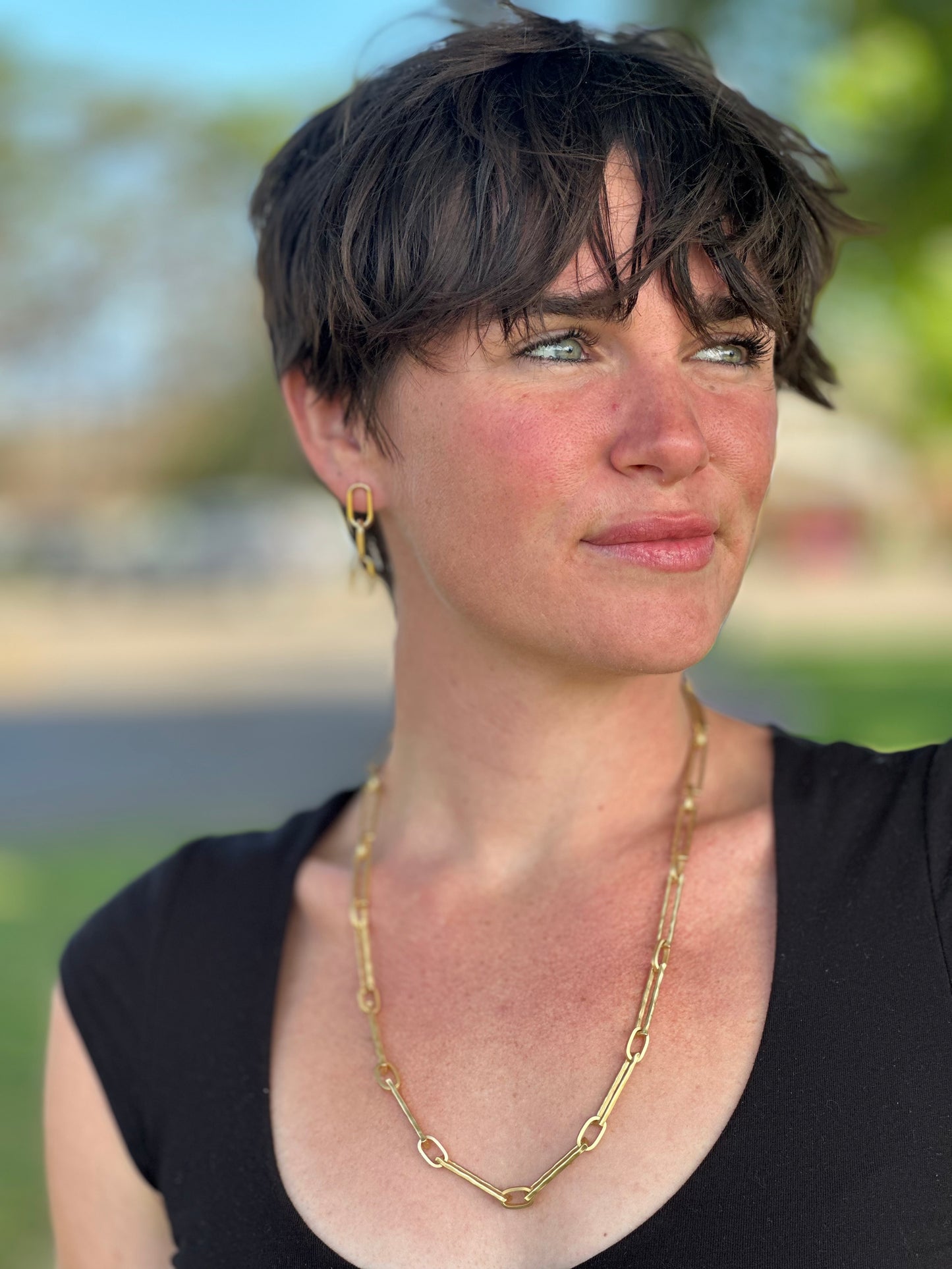 Adjustable Gold Linked Necklace (24”)