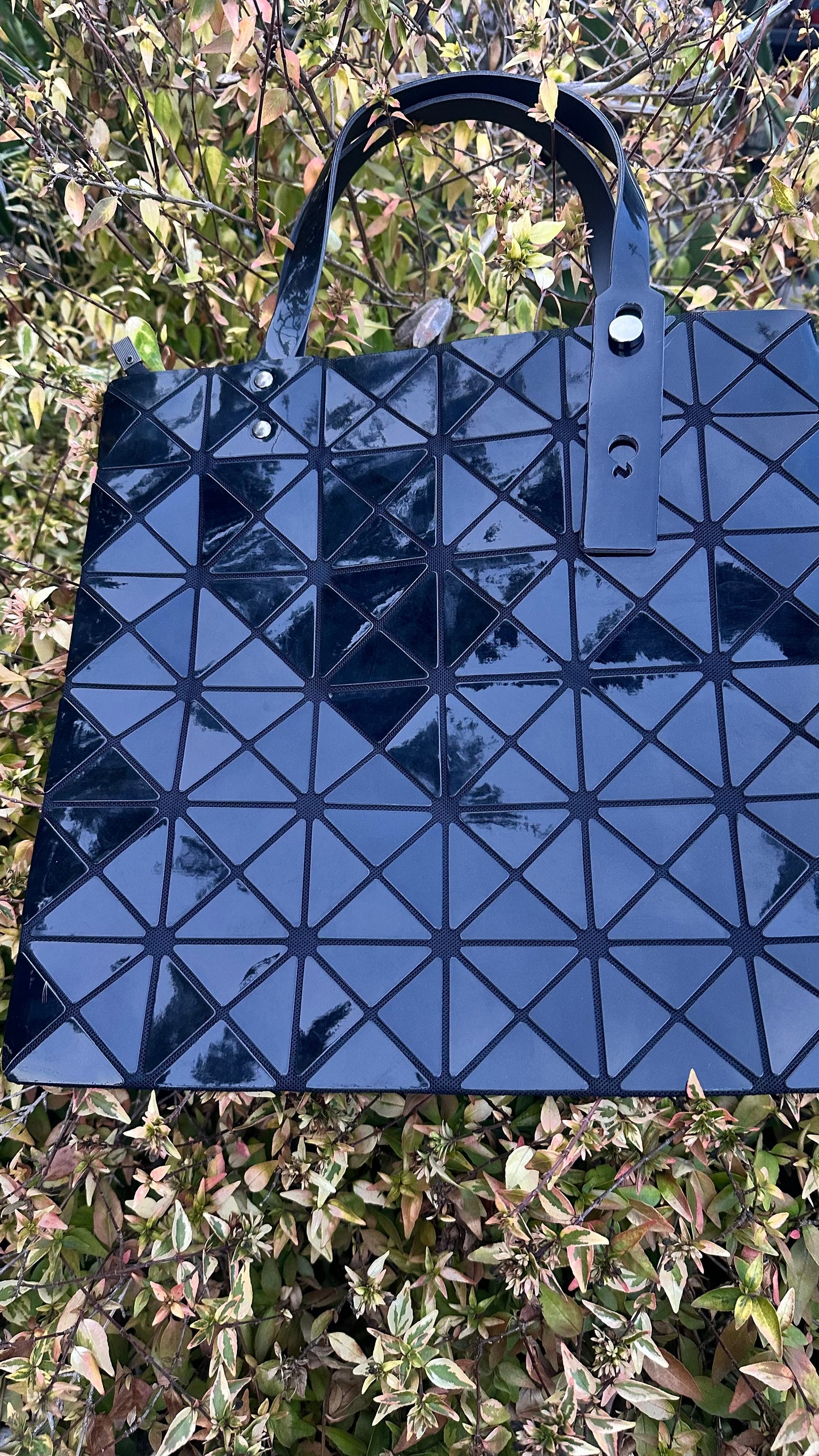 Black Geometric Tote