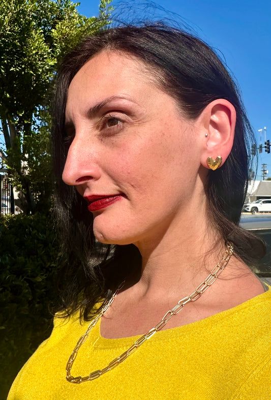 E0734 Gold Earrings (2.1”)