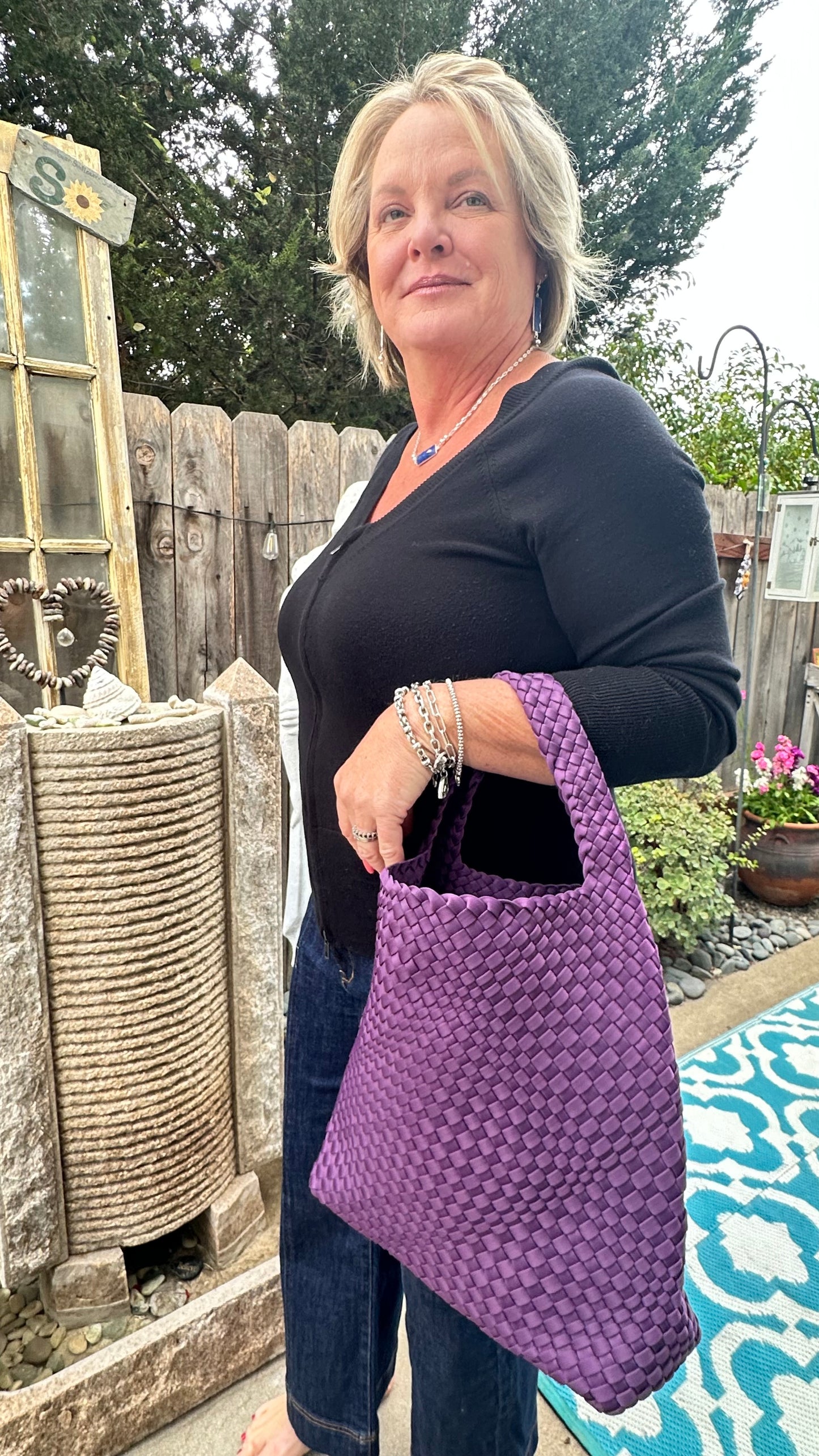 Summer Neoprene Woven Bag & Wallet Set