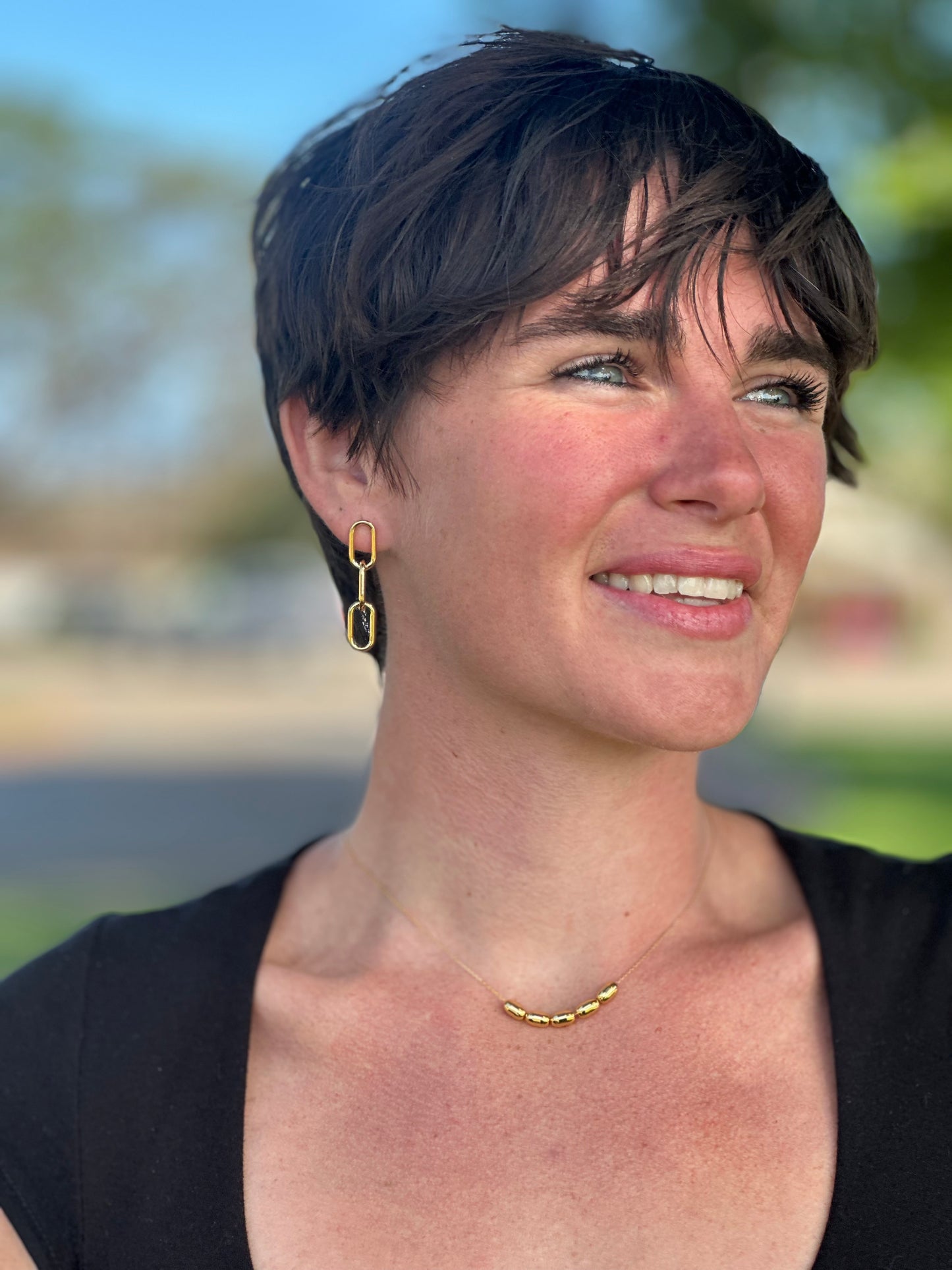 Gold Paperclip Earrings Vermeil