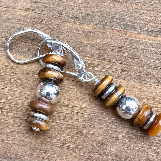 E0695 Tiger Eye Earrings