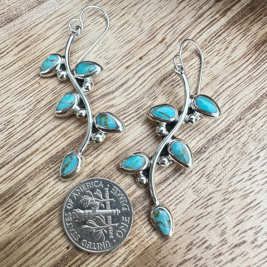 Taxco Turquoise Earrings 2.25”