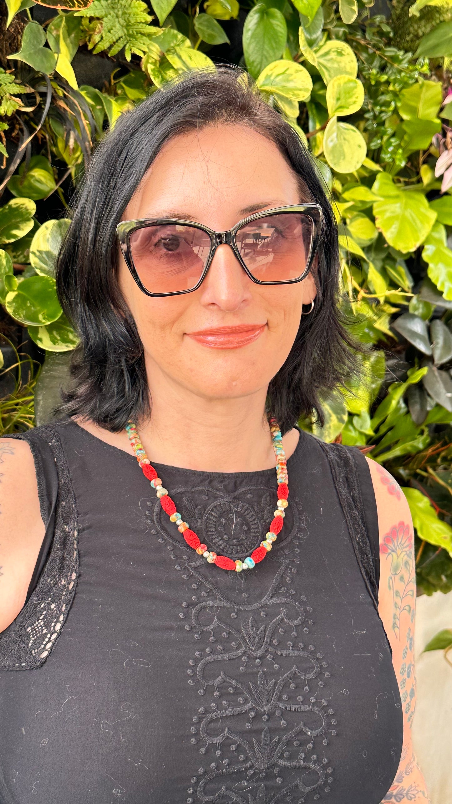 Coral Turquoise Spiny Oyster Navajo Pearl Necklace (18”-20”)