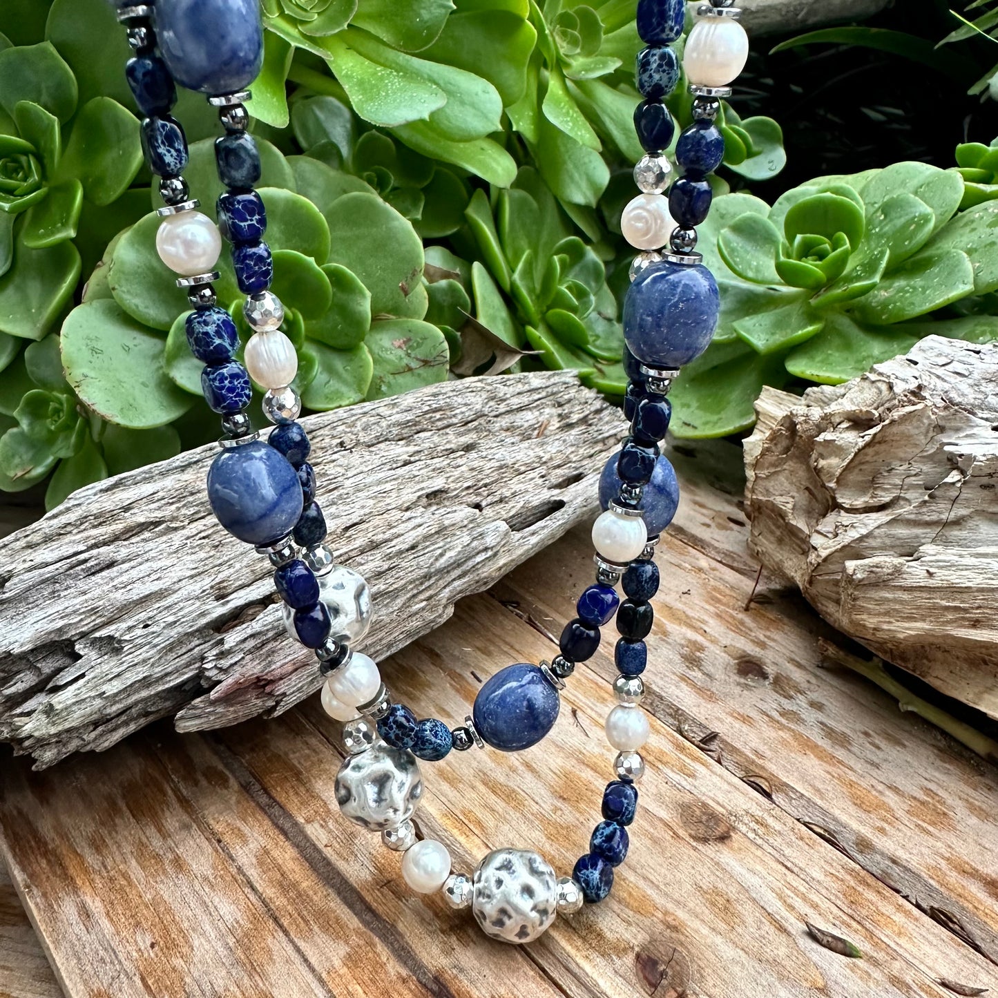 N0711 Dumortierite Blue Necklace (20”-22”)