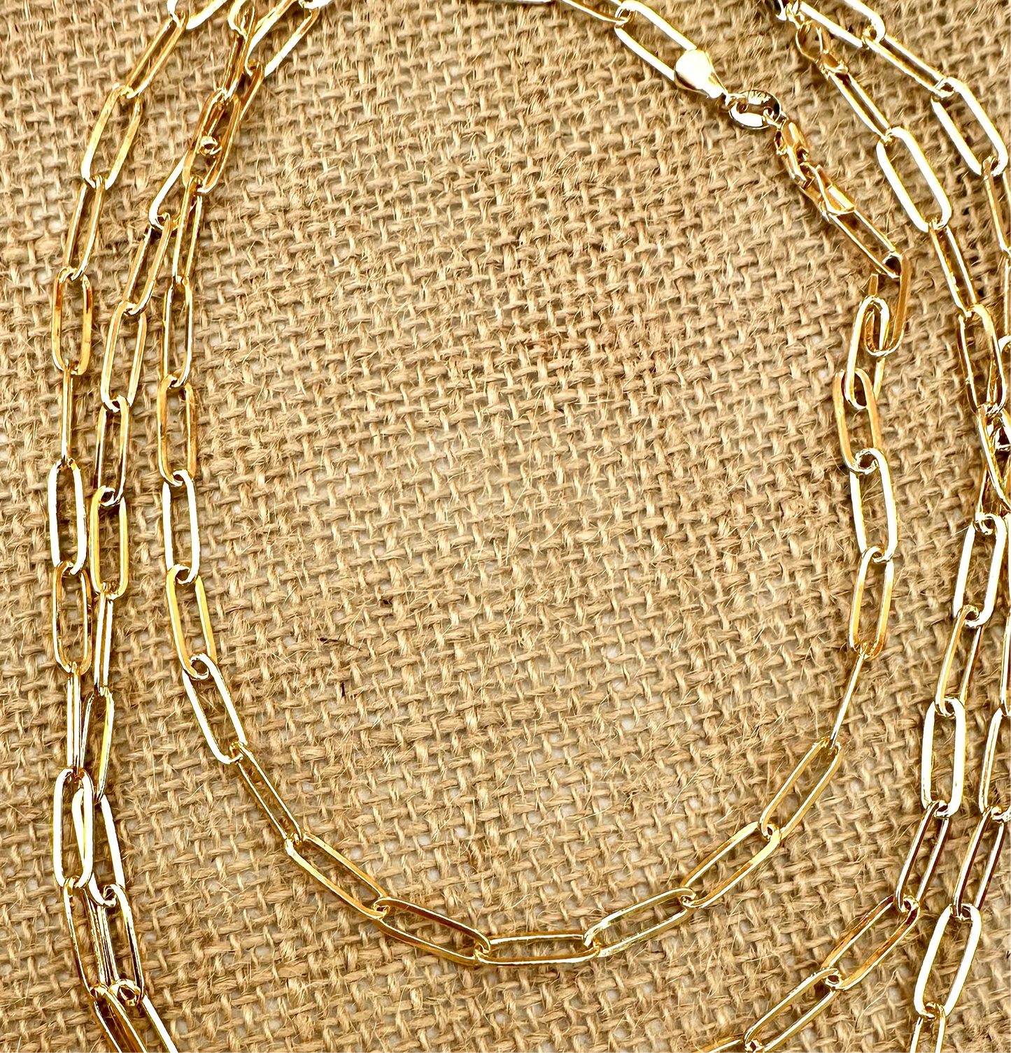 N0935 16” Paperclip 18K Gold Filled Necklace