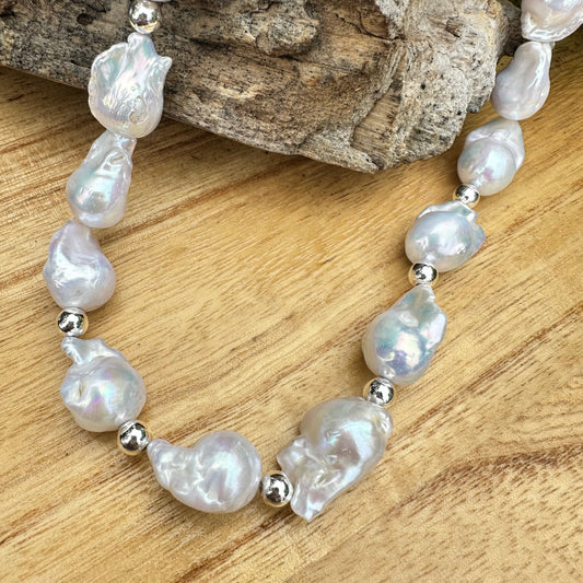 Natural Baroque Pearls Necklace (18”-20”)