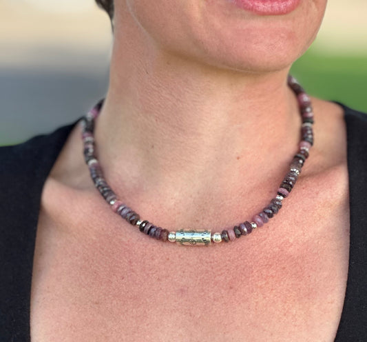 Tourmaline Barrel Necklace