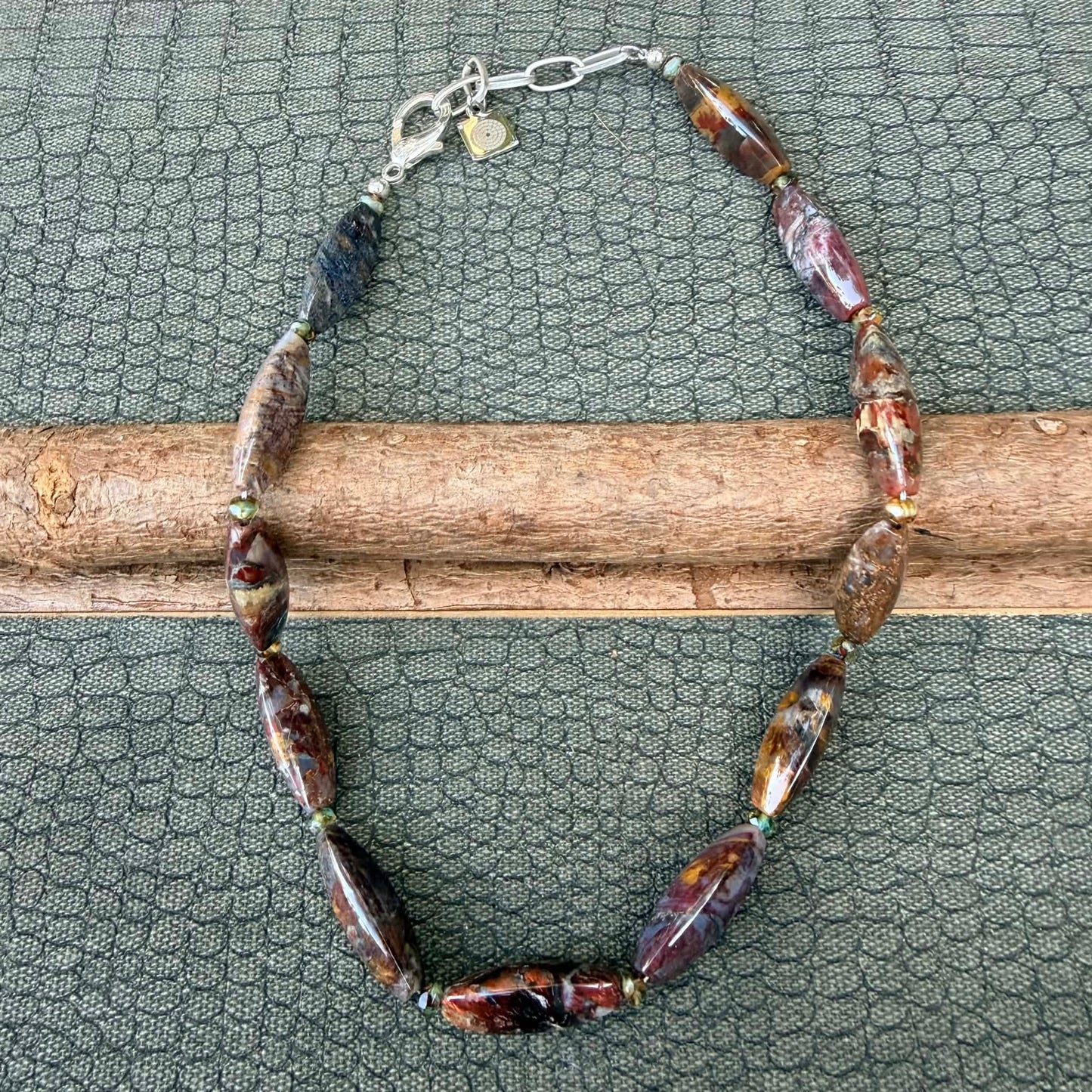 Sale - 18”-20” Pietersite Sterling Silver Necklace
