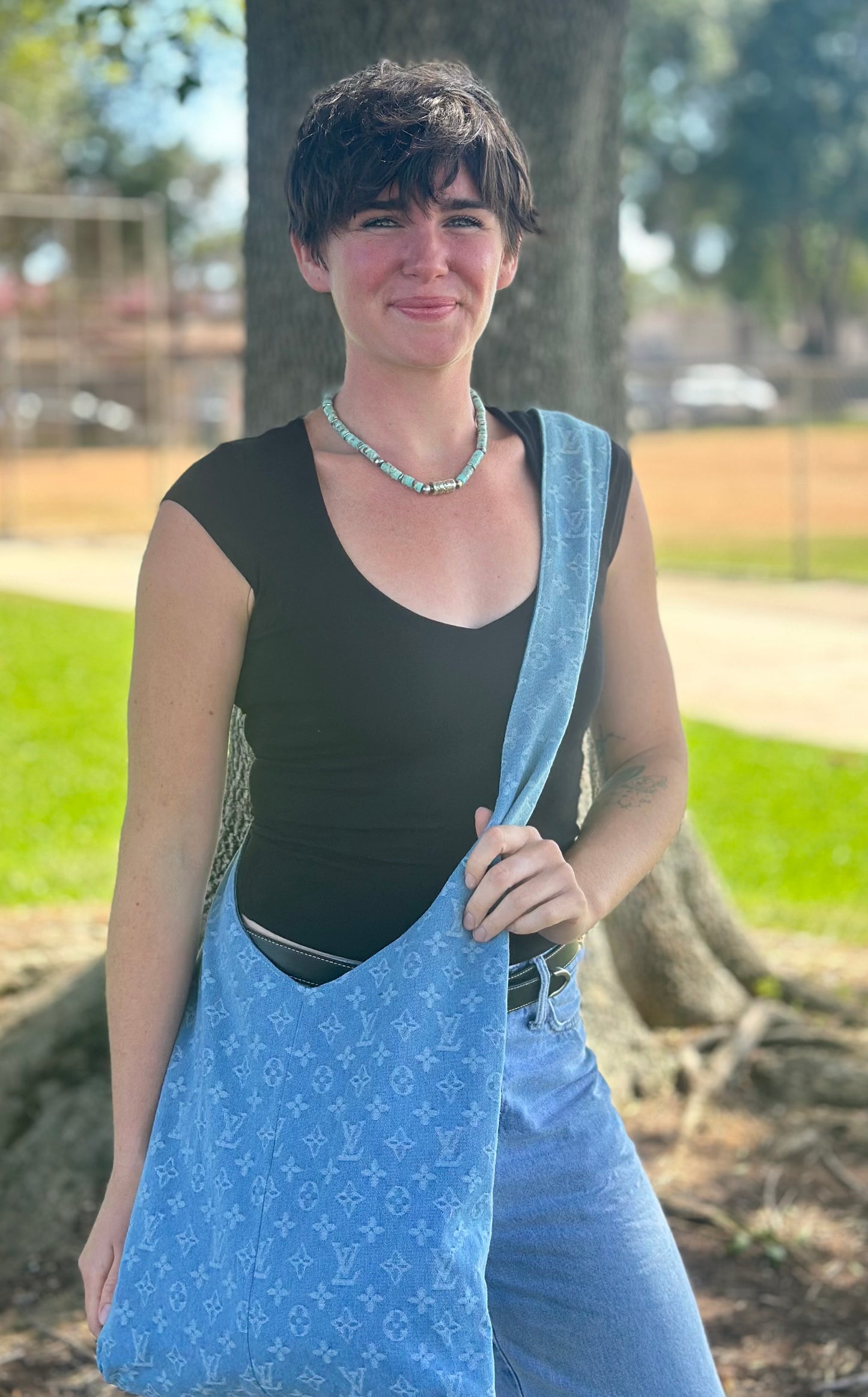 Handmade Fully Lined Denim Market Bag