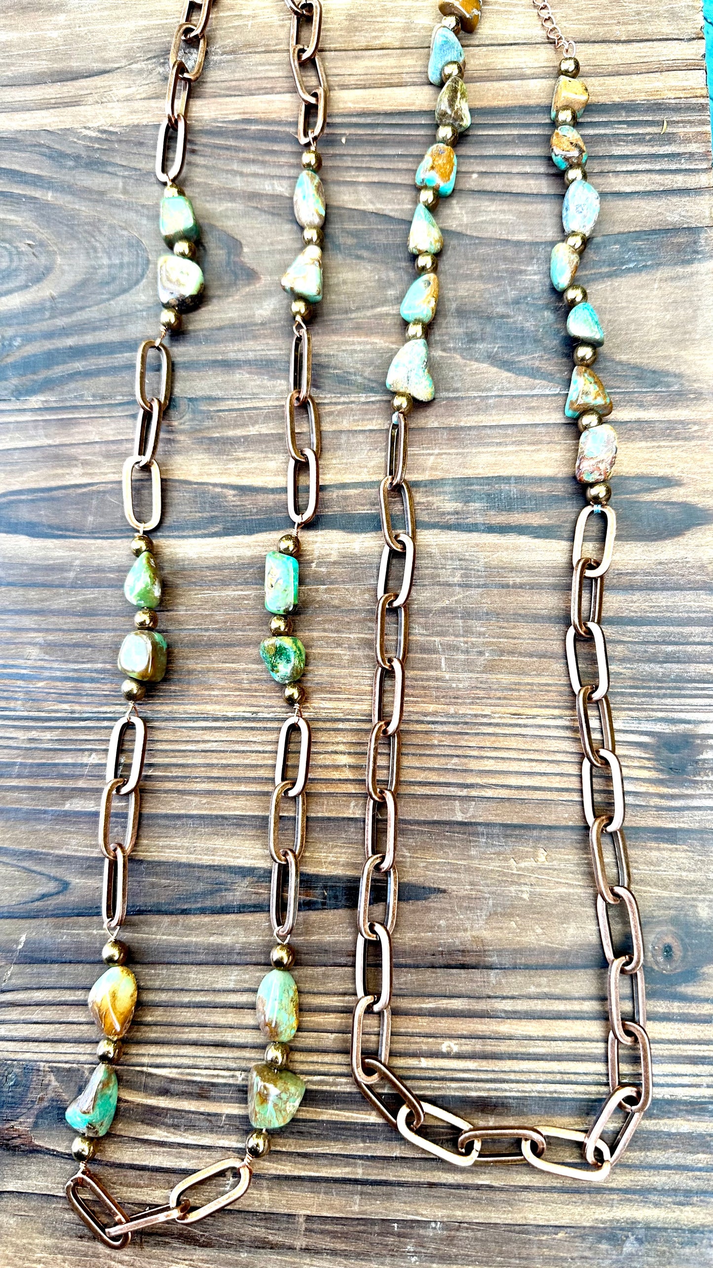 N0717. Copper Turquoise Necklace (24”)
