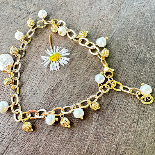 Gold Pearl Bracelet