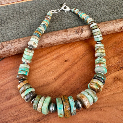 Statement Turquoise Navajo Pearl Necklace (18"-20")