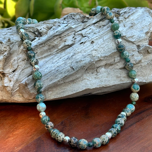 Sea Sediment Jasper Sterling Necklace (18-20")