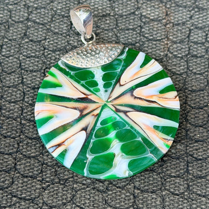 Sale -  2" Shell Resin Sterling Silver on 18" Sterling Silver Chain