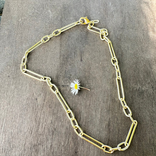 Adjustable Double Gold Linked Necklace (18”)