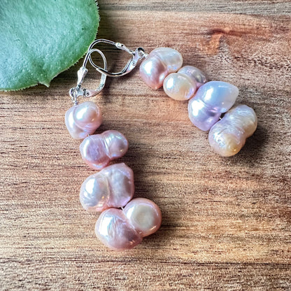 Natural Peachy Pearl Earrings