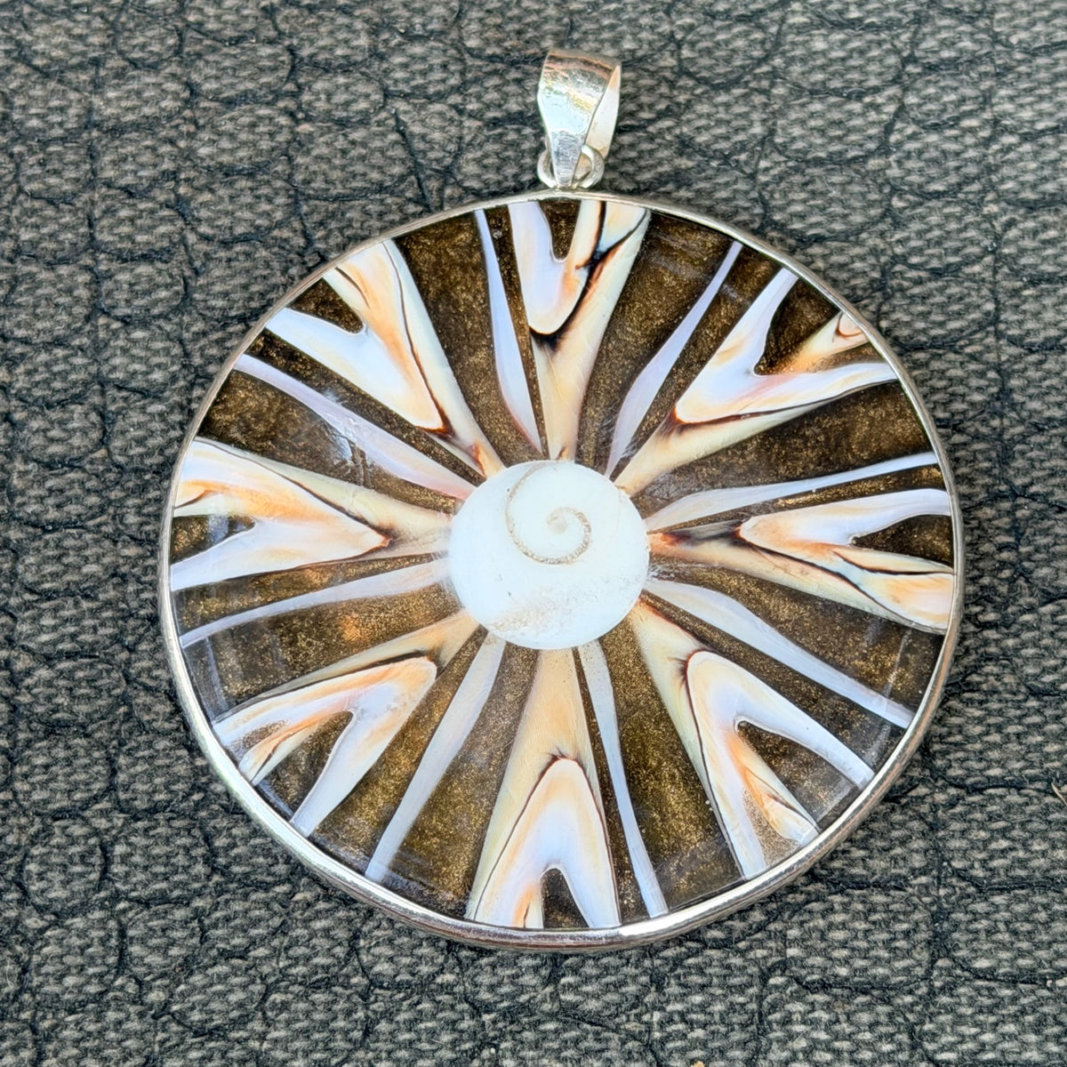 Sale -  1.9" Nautilus Shell Sterling Silver on 18" Sterling Silver Chain