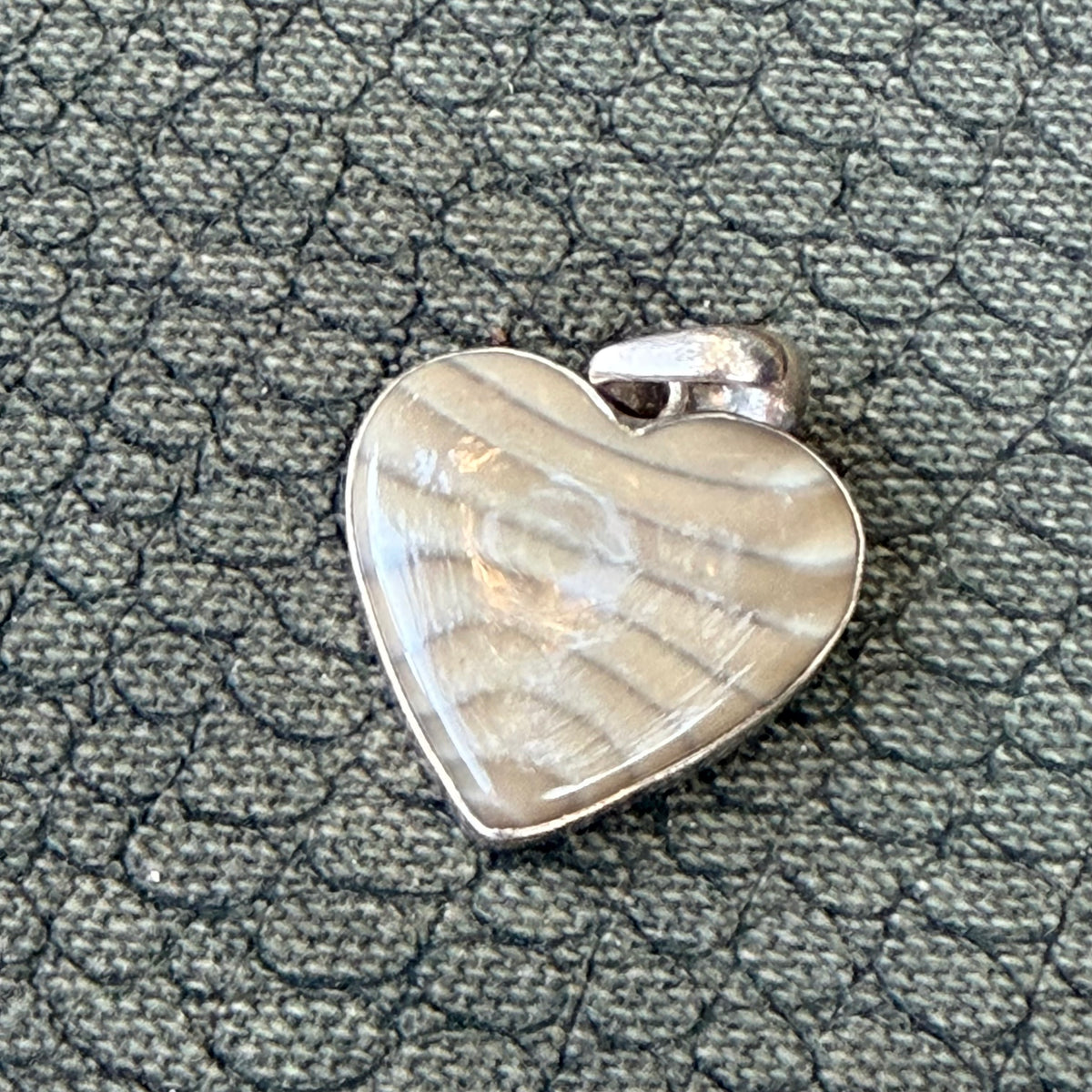 Sale -  1.5"  Picture Jasper  Sterling Silver Pendant Necklace (18")