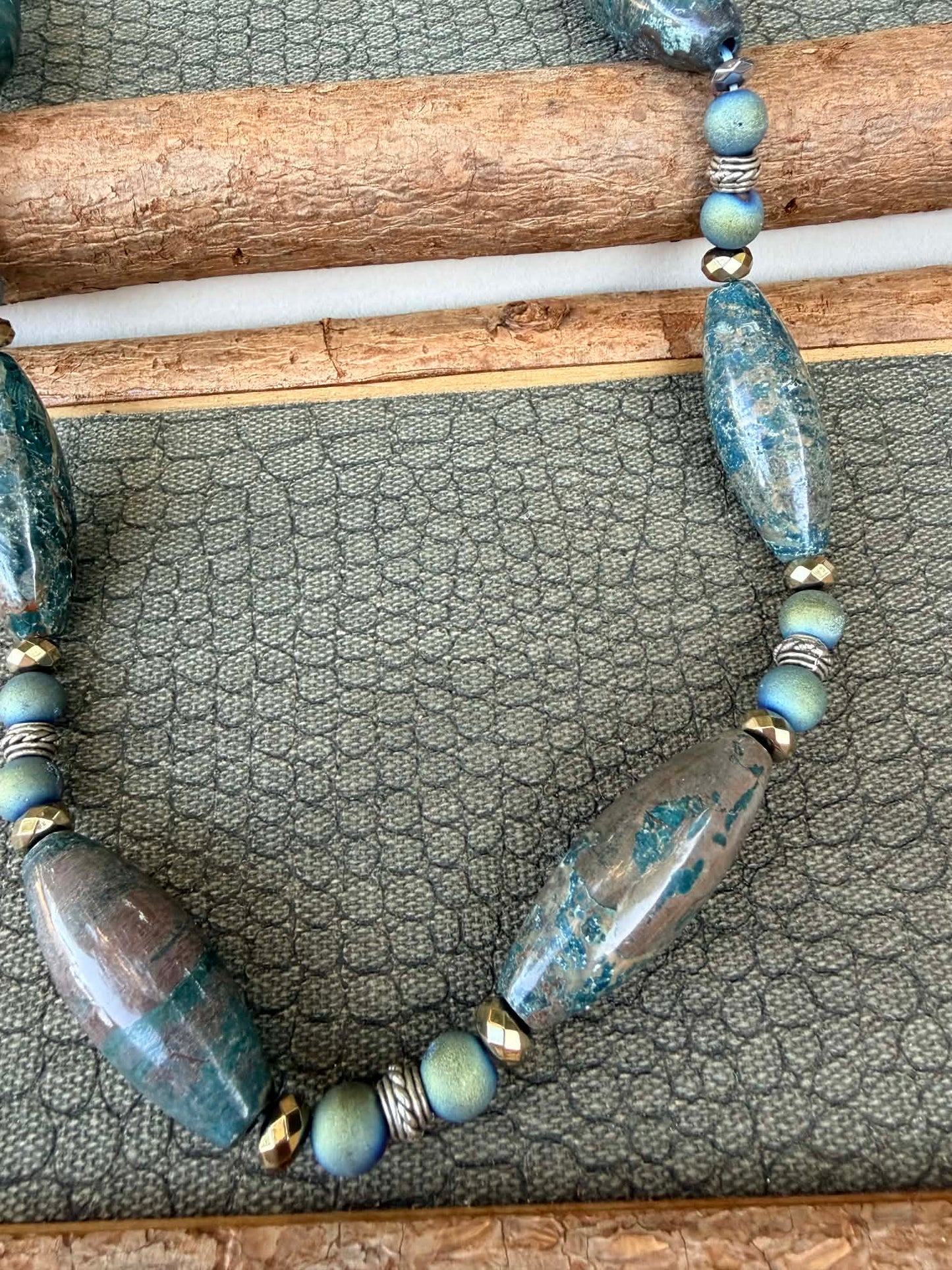 Sale - 24” Agate Sterling Silver Necklace