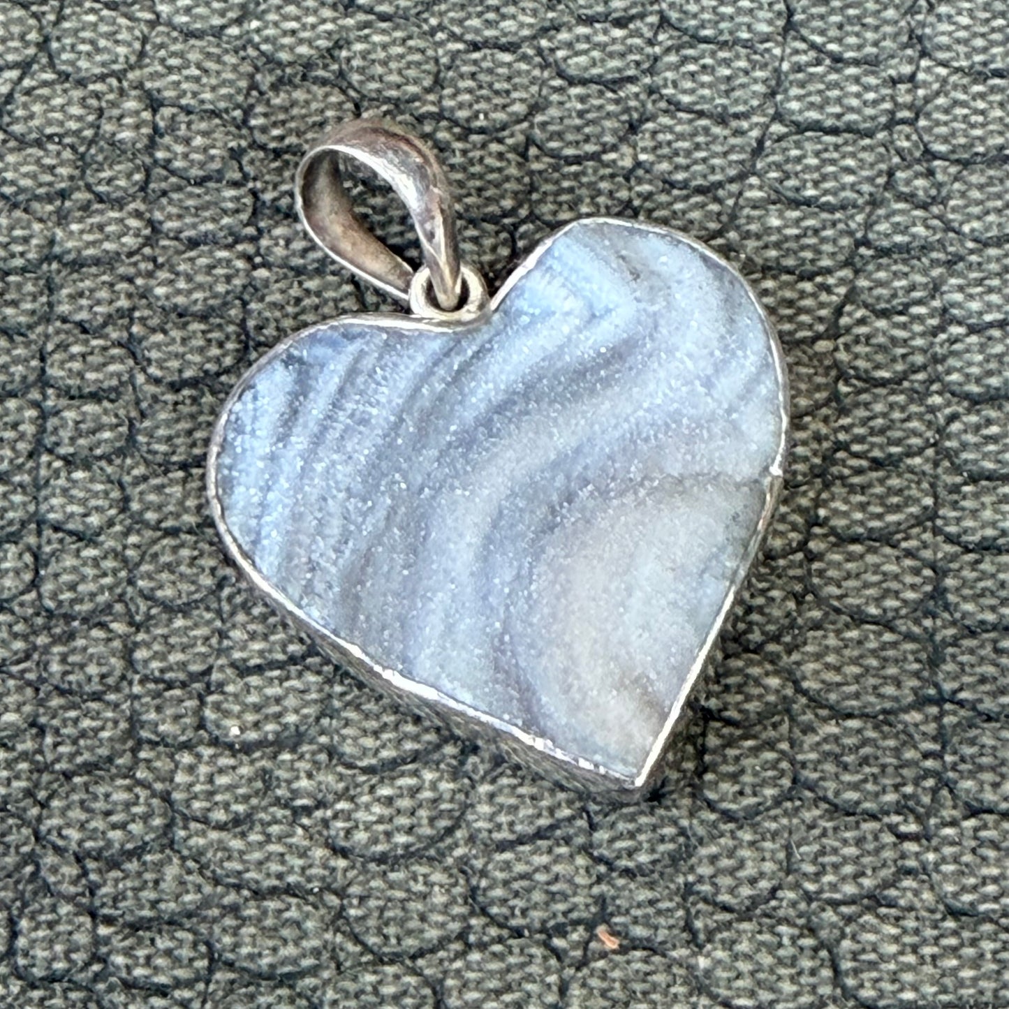 Sale -  1.8"  Druzy Sterling Silver Pendant Necklace (18")