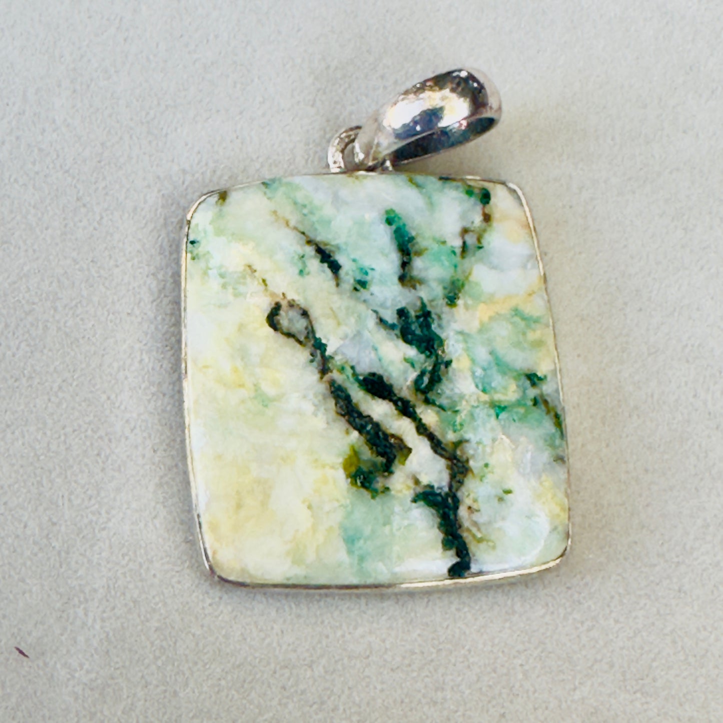 Sale -  1.5"  Muscovite Sterling Silver Pendant Necklace (18")