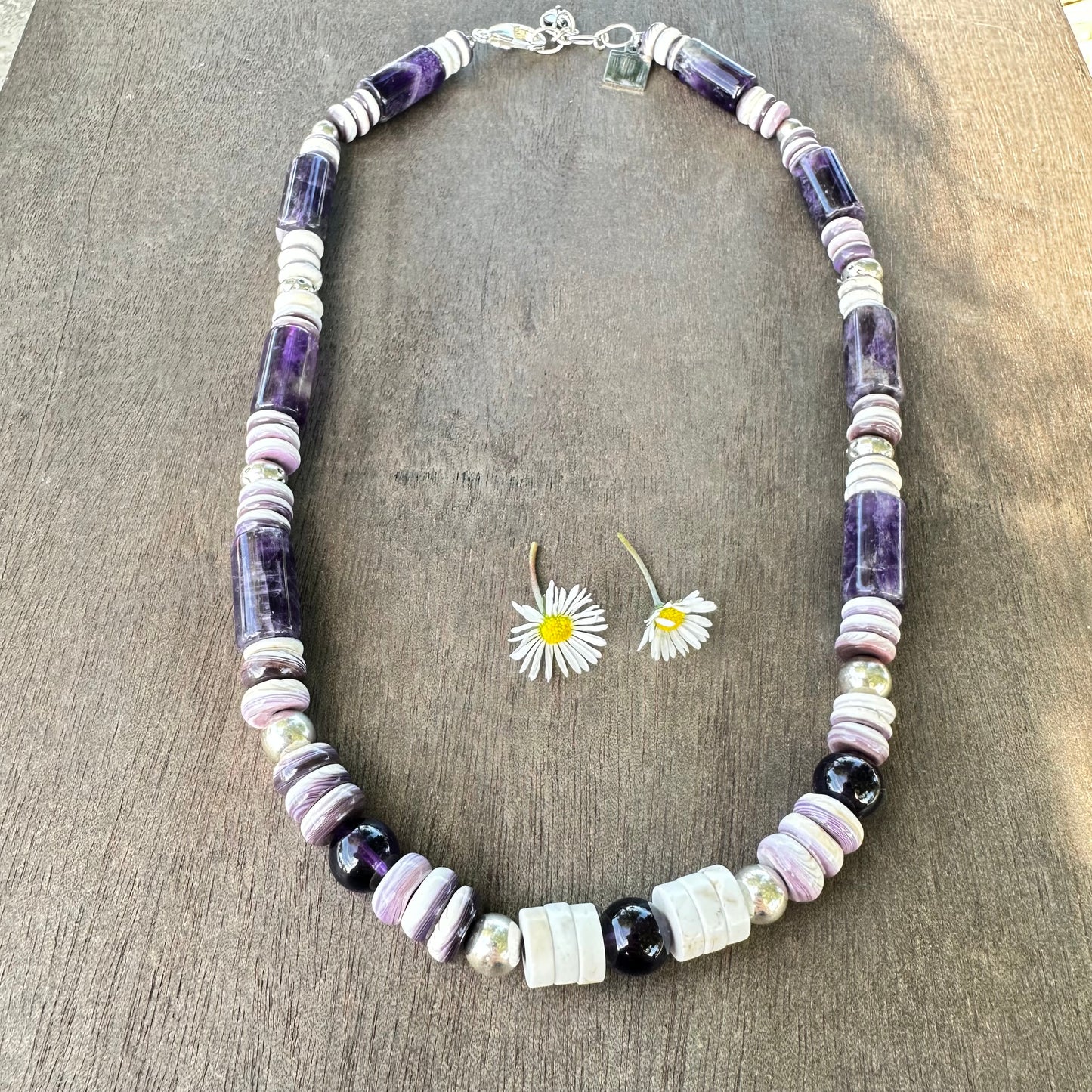 Amethyst Navajo Pearl Shell Necklace