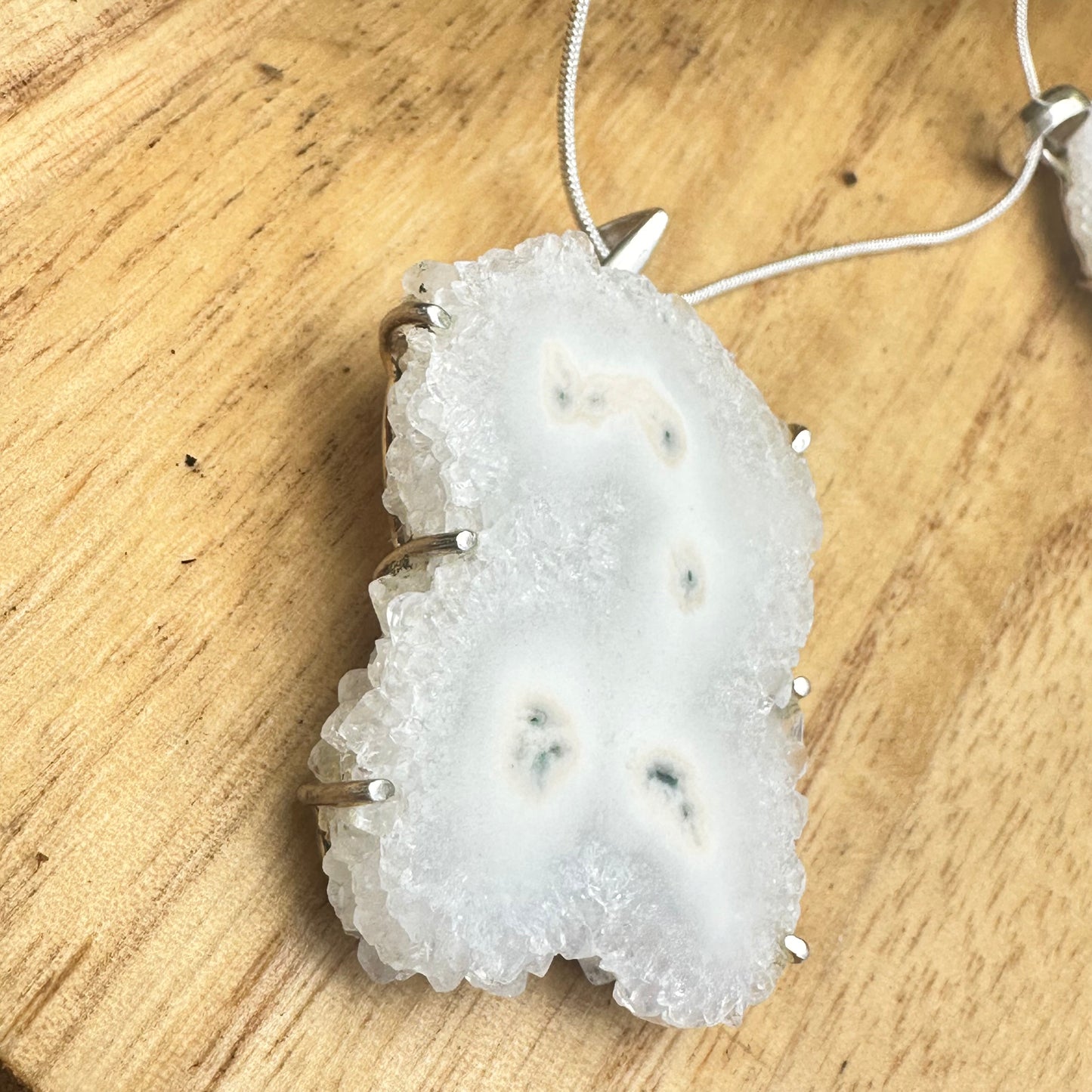 White Solar Agate 2” Necklace 18”