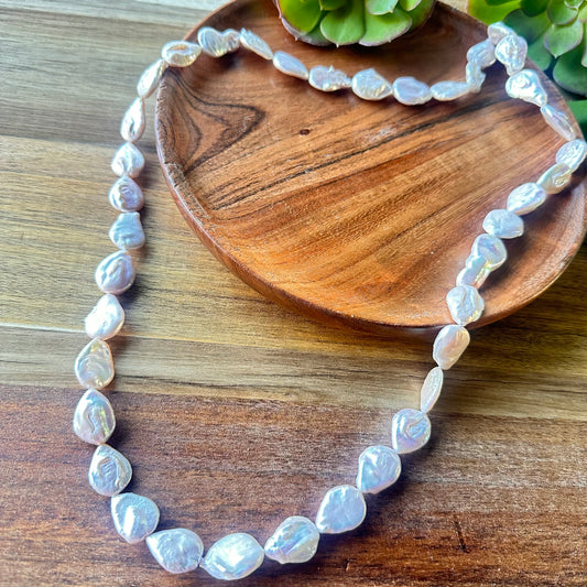 Pearl Sterling Necklace (26”-28”)