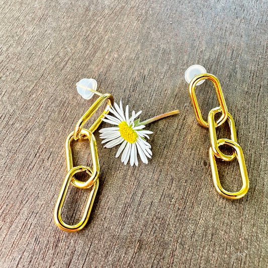 Gold Paperclip Earrings Vermeil