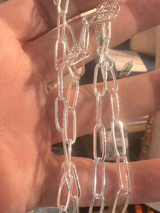 Sterling Silver Paperclip Necklace