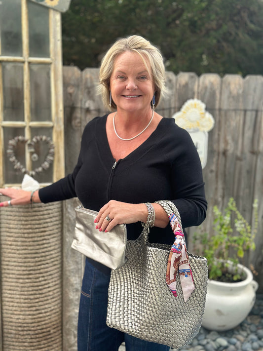 Summer Neoprene Woven Bag & Wallet Set