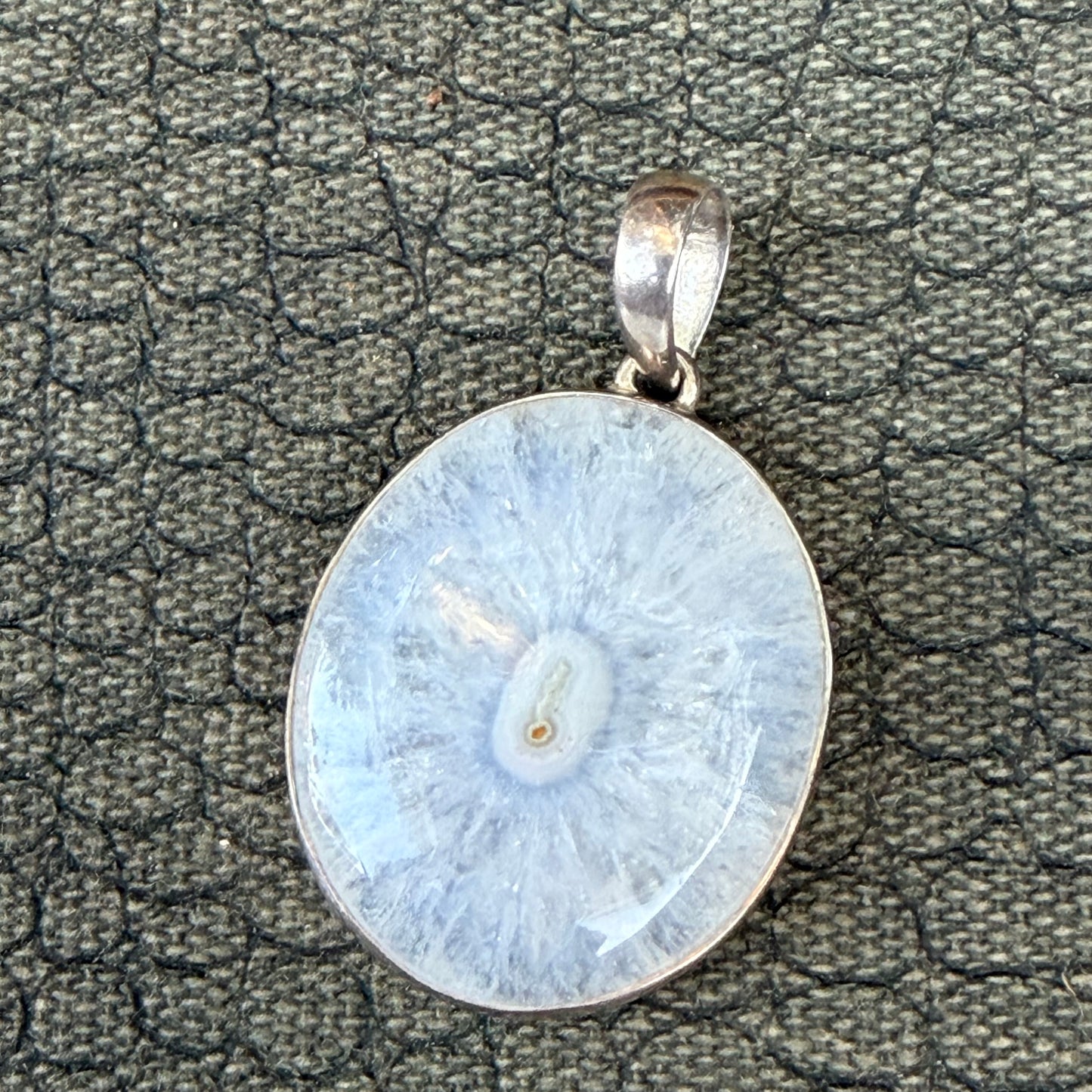 Sale -  2" Solar Quartz Sterling Silver Pendant Necklace (18")