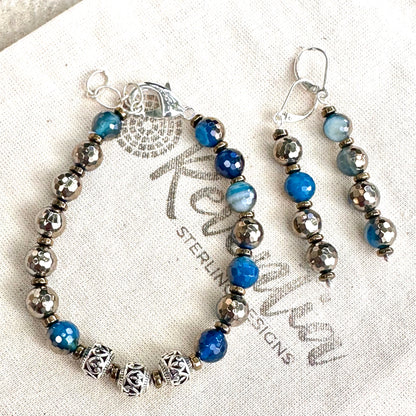E0667 Jasper Hematite Earrings (2”)