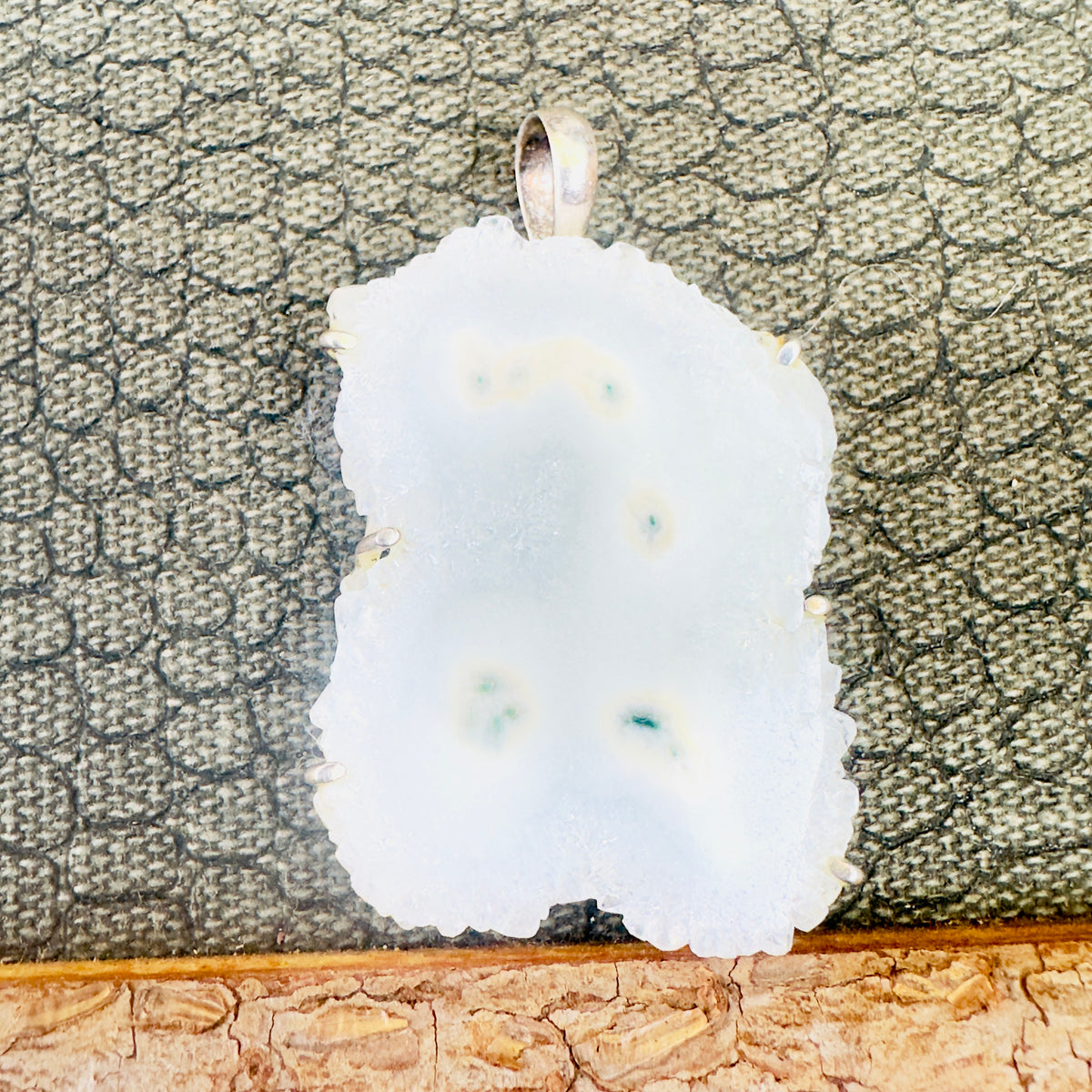 Sale -  1.8" Solar Quartz Sterling Silver Pendant Necklace (18")