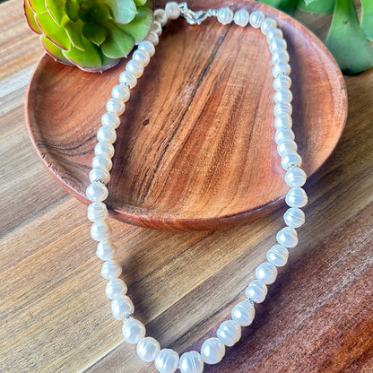 Pearl Sterling Necklace (20”-22”)