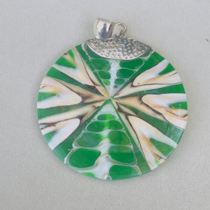 Sale -  2" Shell Resin Sterling Silver on 18" Sterling Silver Chain