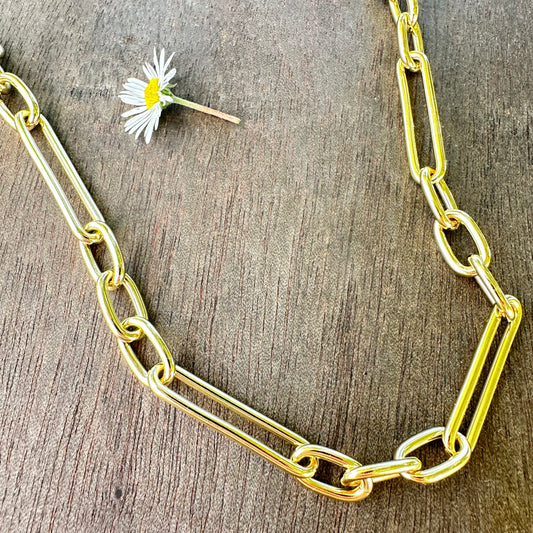 Adjustable Double Gold Linked Necklace (18”)