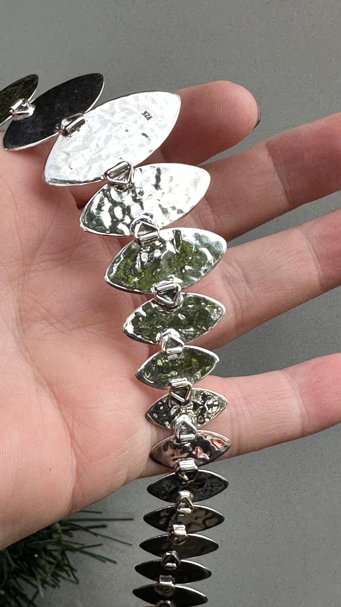 N0588  Hammered Sterling Silver Necklace