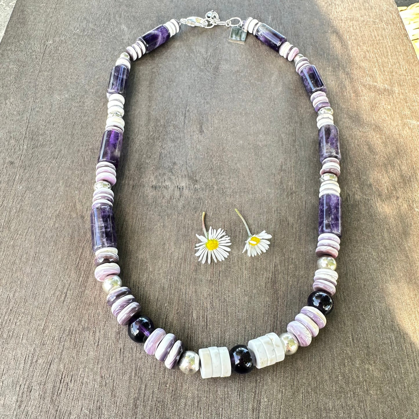Amethyst Navajo Pearl Shell Necklace