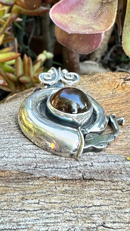 Taxco Baltic Amber Pendant 2.2” Necklace (18")