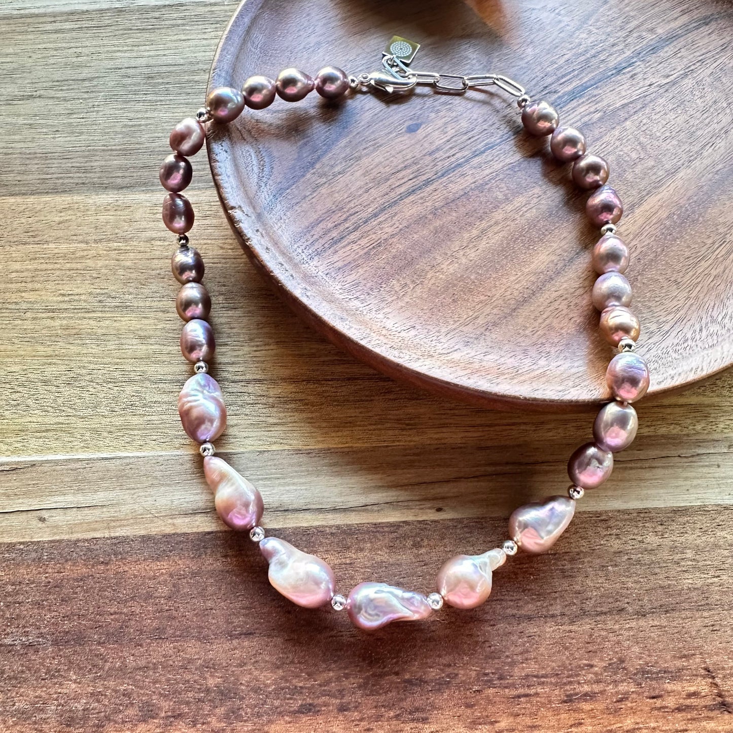 Baroque Pearl Sterling Necklace (18”-20”)